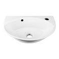 thumbnail image 4 of Renovators Supply Juniper Small Wall Mount Bathroom Sink 17" White Ceramic Oval Vessel Sink w/Overflow and Single Faucet Hole, Pack of 2, 4 of 8