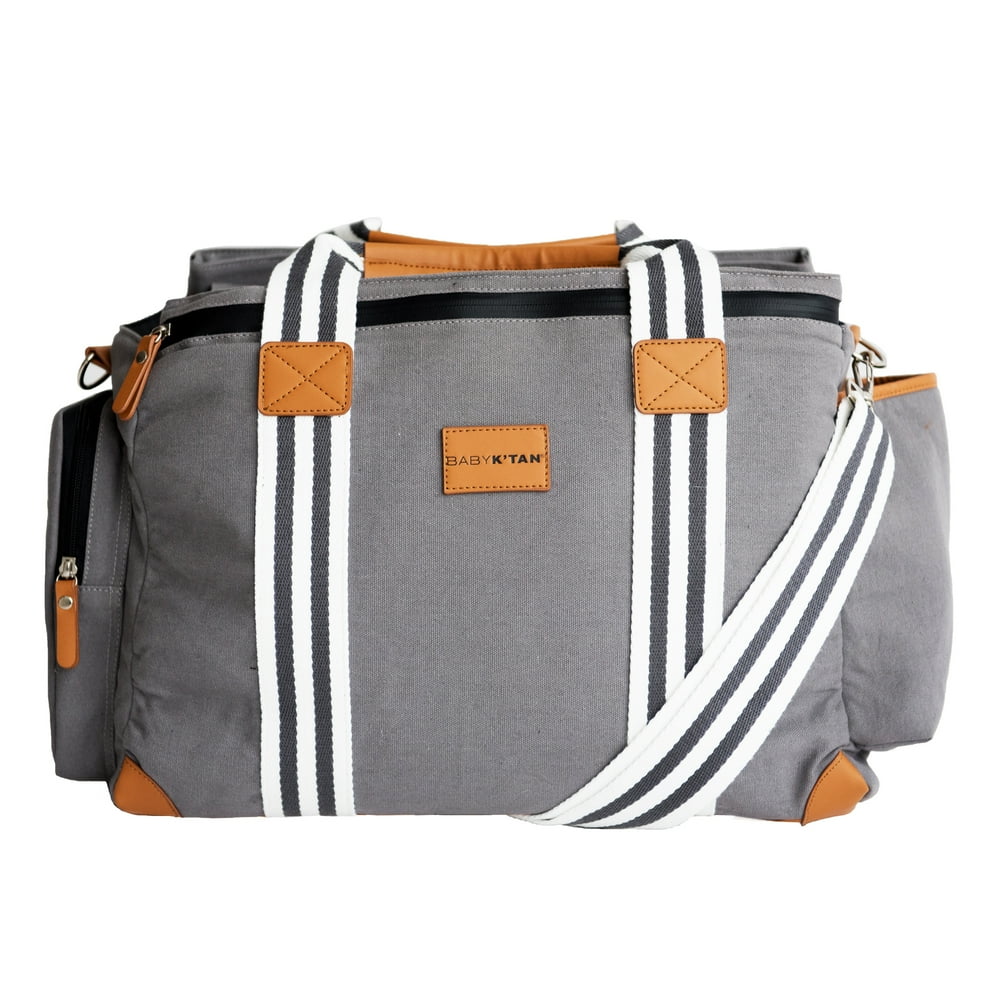 Baby K'tan Duffel Diaper Bag in Charcoal Stripe