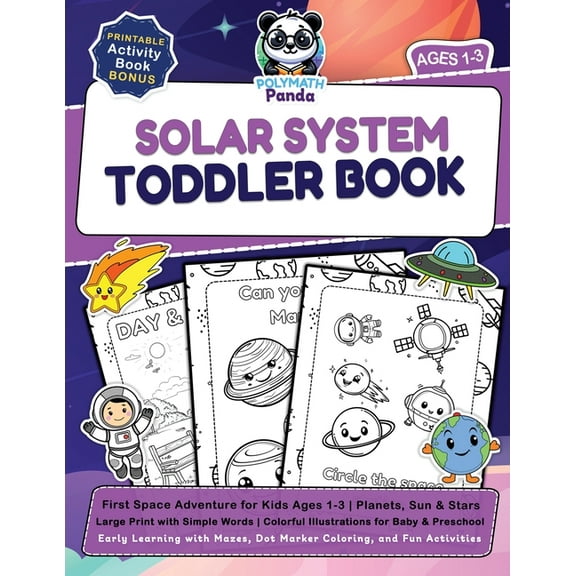 Solar System Toddler Book: First Space Adventure for Kids Ages 1-3 Planets, Sun & Stars Large Print with Simple Word, (Paperback)