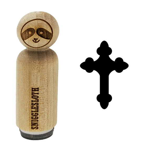 Cross Doodle Christian Rubber Stamp for Scrapbooking Crafting Stamping - Mini 1/2 Inch