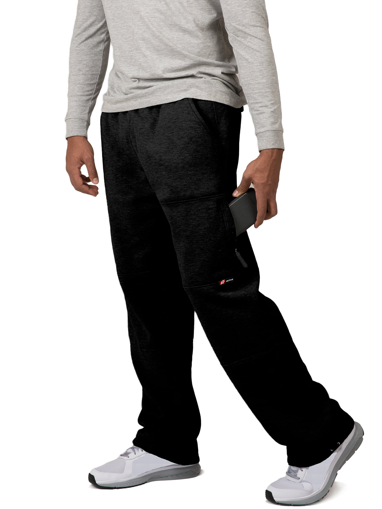 SEVEGO Lightweight Men's Sweatpants 30/32/34 Tall Inseam Cotton Soft Jogger with Zipper Pockets Plus Size Cargo Pants 