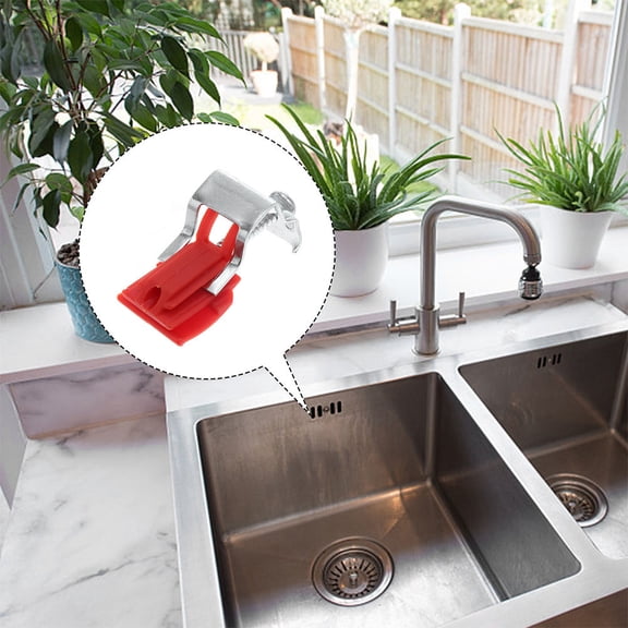 NICEXMAS 6Pcs Adjustable Sink Brackets Kit Red Stainless Steel Kitchen Sink Mount Clips