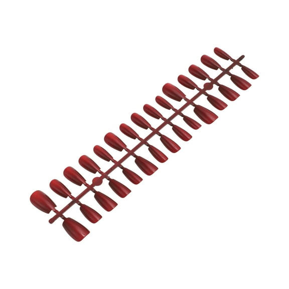 Unique Bargains 1 Pc Women's Full Coverage Fake Nails Plating S Red