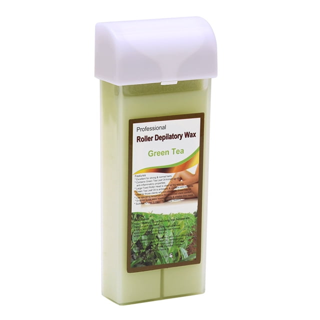 Green Tea 100g Depilatory Wax Roller: Fast-Acting, Gentle & Non-Irritating Hair Removal Wax Stick for Multiple Body Parts, Inhibits Regrowth, Portable Handheld Warm Wax with 15+ Optional Fragrances