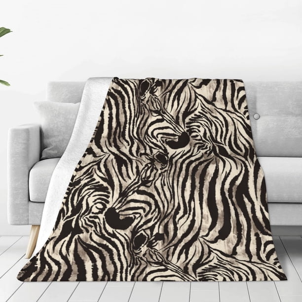 Balery Leopard And Zebra1 Manta de Felpa Suave y Acogedora – Cobija de Franela Aterciopelada para Cama, Lavable y Cálida para Sofá, Mascotas, Transpirable-60"x50"