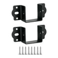 thumbnail image 1 of 2 soportes para barandillas de cama, soportes para marcos de cama con 8 tornillos, fácil instalación, accesorios premium en forma de U, y herrajes. Negro, 1 of 8