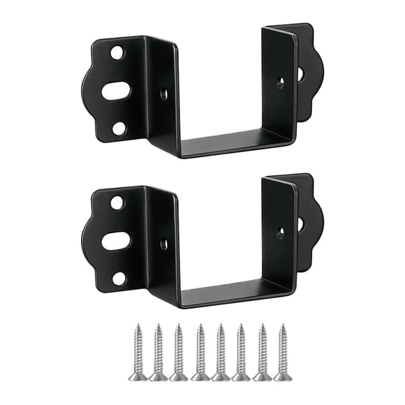 Lipstore 2 Pieces Bed Rail Fittings Premium Heavy Duty with Screws Bed Frame Brackets Black