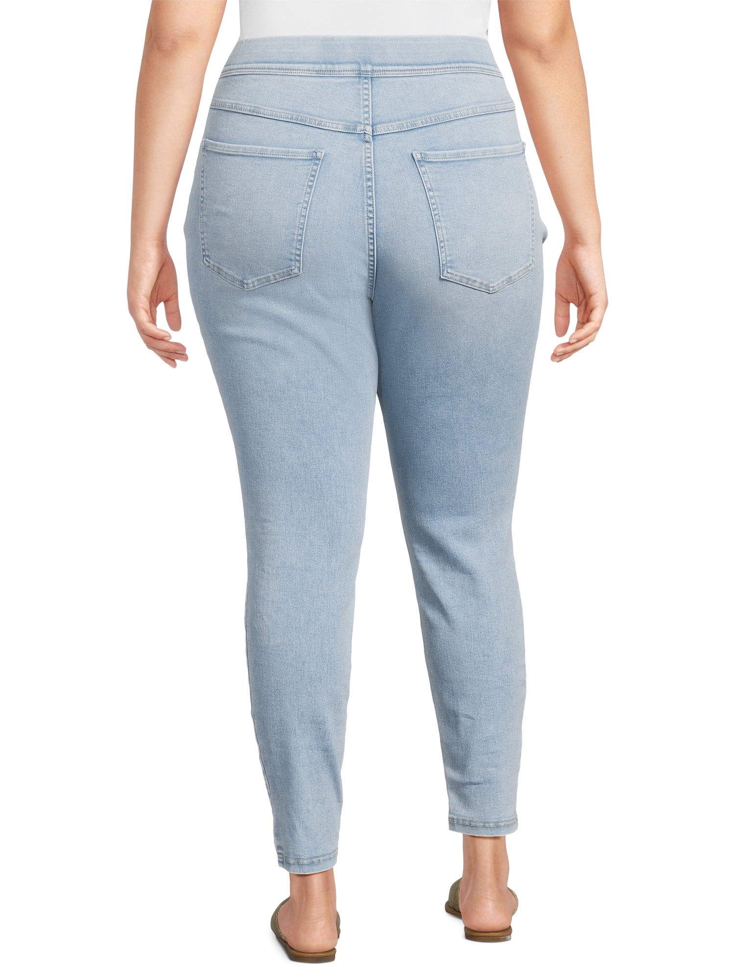 Terra & Sky Women's Plus Size Pull-On Jegging Jeans, 28" Inseam, Sizes 0X-5X