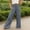 A_ Gray, variant on Women's Summer Big Pocket Wide Leg Long Pants, Elastic Waist Drape Fabric Suit Style Trousers Khaki XL