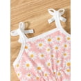 thumbnail image 5 of FEORJGP Kids Toddler Girls Rompers 12M 18M 2T 3T 4T 5T Infant Baby Sleeveless Cami Overalls One-piece Jumpsuits Floral Print Bowknot Spaghetti Strap Bn Cute Summer Clothes for Daily Vacation, 5 of 7