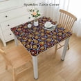 thumbnail image 2 of HAOXIT , with and Rhombuses Design Pattern, Rectangle Satin Table Cover Accent for Dining Room and Kitchen 48''x48'', 2 of 7