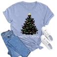 thumbnail image 2 of Womens Christmas T-Shirts Cat Funny Cute Meowy Letter Print Tee Casual Cat Lovers Short Sleeve Holiday T Shirts, 2 of 3
