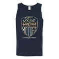 thumbnail image 2 of Wild Bobby, 1983 Vintage Distressed Ford Motors Legendary Power Cars and Trucks Mens Graphic Tank Top, Navy, Medium, 2 of 3