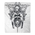 thumbnail image 1 of ASHLEIGH Throw Blanket 58x80 Inches Skull Design Tattoo Death Rock Graphic Sword Dagger Knife Warm Flannel Soft Blanket for Couch Sofa Bed, 1 of 1