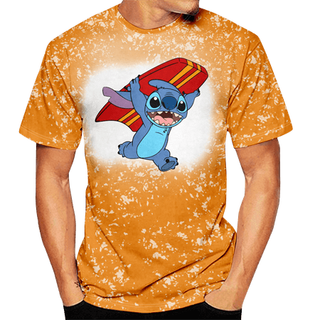 

Fnyko T Shirt for Women Men Lilo & Stitch Print Casual Shortsleeve O-Neck Summer T Shirt Gift for Boys Girls Women Men