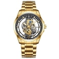 thumbnail image 1 of Reloj LIGE Reloj de Moda para Hombres Diseño Hueco Dorado Negro, 1 of 5