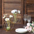 thumbnail image 2 of Efavormart 2 Pack 10" Gold Metal Geometric Test Tube Flower Vase, Nordic Style Double Ring Glass Floating Vase Centerpiece, 2 of 5