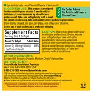 Nature Made Extra Strength Vitamin D3 5000 IU (125 mcg) Softgels, Dietary Supplement for Bone and Immune Health Support, 100 Count