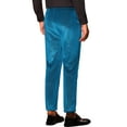 thumbnail image 3 of INSPIRE CHIC Glitter Velvet Pants for Men's Zipper Button Party Straight Leg Shiny Velour Trousers 30 Blue, 3 of 5