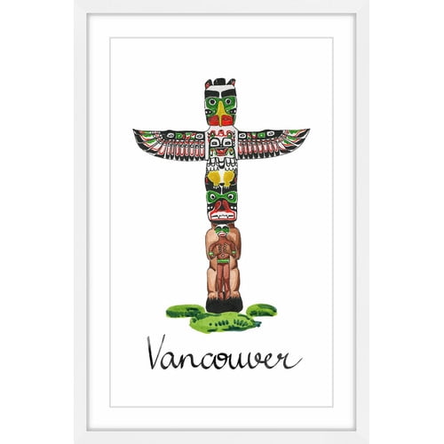 "First Nations Totem Pole" Framed Painting Print