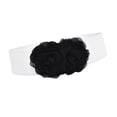 thumbnail image 3 of Cinturón elástico ancho para mujer, cinturón elástico, cinturón de corsé grueso, cinturón de moda Flor negra, 3 of 9