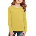 thumbnail image 2 of Mercatoo Kids Long Sleeve Shirt Girls Winter Layering Crew Neck Soft Cotton Pullover T Shirts Casual Basic Breathable Undershirt, 2 of 5