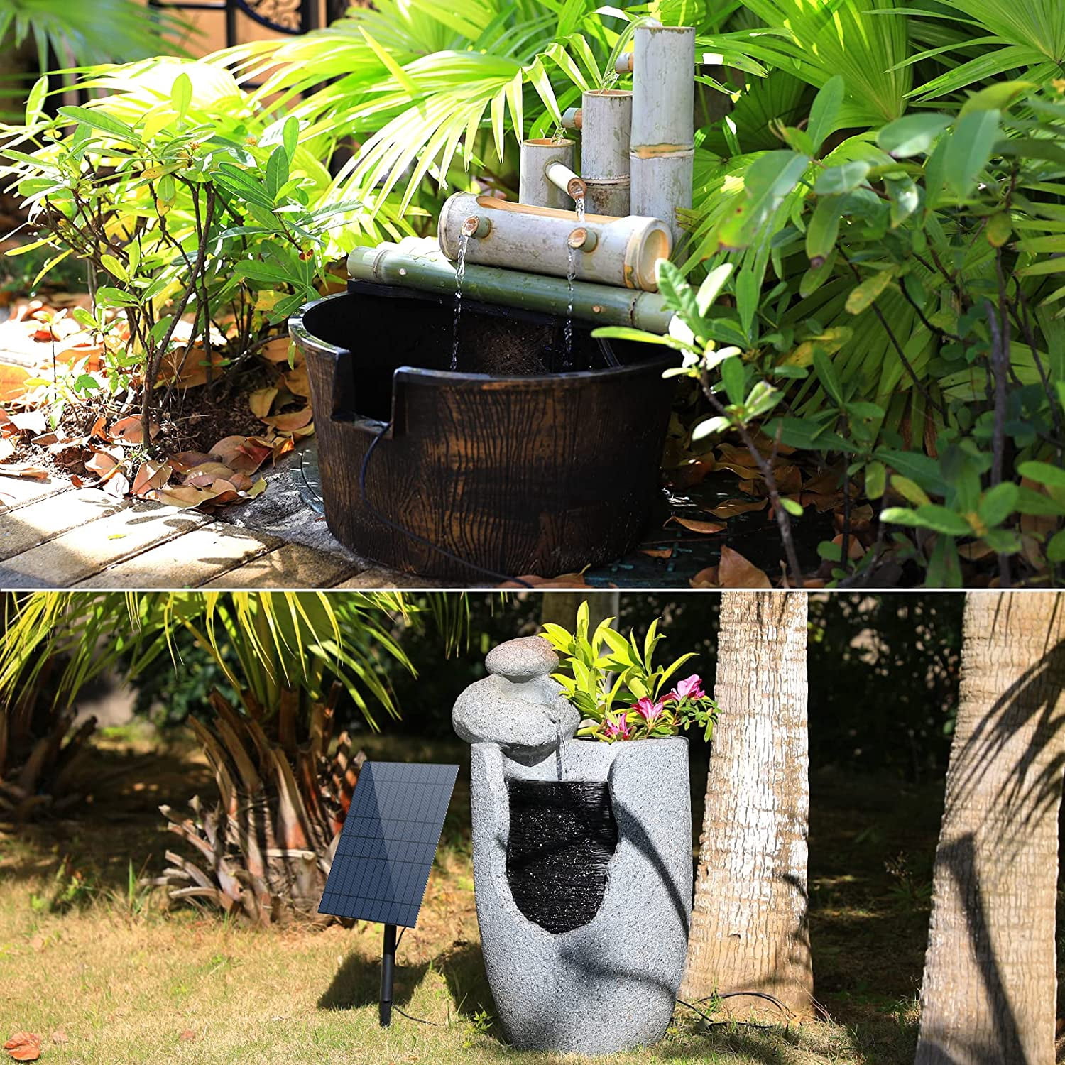 AISITIN 10W Solar Fountain Pump with Multiple Nozzles, DIY Water Feature Kit for Outdoor with Pipe, Solar Powered Water Fountain Pump for Bird Bath, Garden, Ponds, Fish Tank and Aquarium