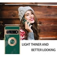 thumbnail image 6 of Compatible with Google Pixel 7 Pro Case Ring Holder Magnet Green, Google Pixel 7 Pro Phone Case Silicone Shockproof Plate Luxury Slim Cover (Dark Green), 6 of 7
