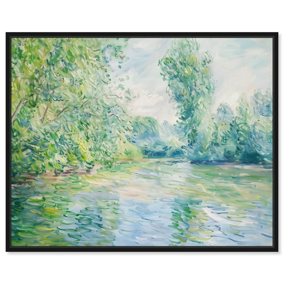 Impressionist Scenery Rustic Chic Farmhouse Canvas Wall Art by Art Remedy, Black Floater Frame, 20"x16"