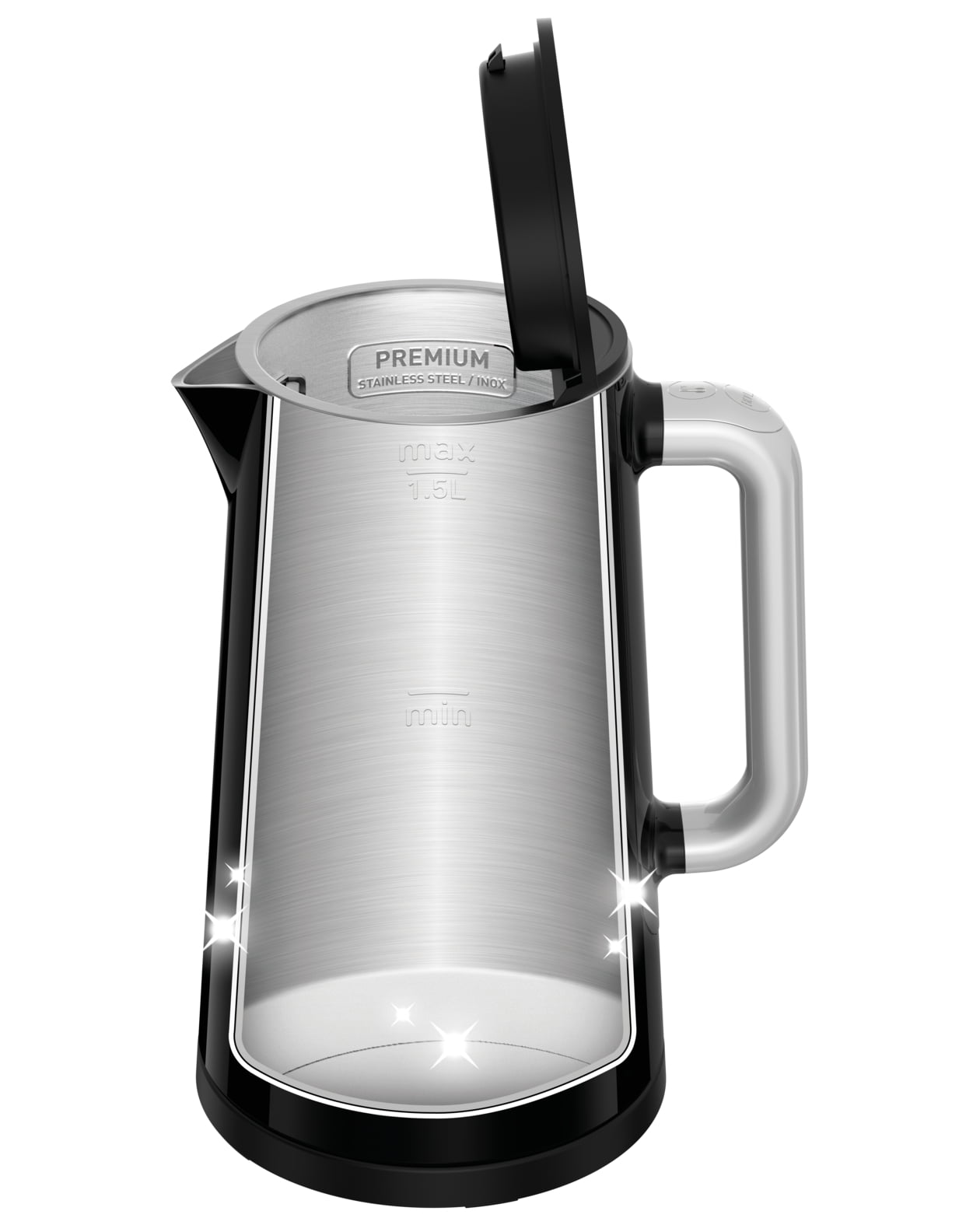 KRUPS BW3990 Prelude Electric Kettle with Light Water Level Indicator and  Stainless Steel Housing, Silver