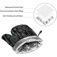 thumbnail image 6 of BBQ Oven Mitts and Pot Holders 4 Pcs Set Black Barbecue Menus Background Oven Glove and Potholder Suitable for Barbecues Baking Cooking Microwave, 6 of 6