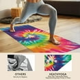 thumbnail image 4 of Colorful Tie Dye Pattern Hot Yoga Mat Towel Non Slip for Hot Yoga - Quick-Drying Yoga Mat Cover with 4 Corner Pockets with Travel Bag - Hot Yoga Towel Non Slip Grip Moisture Wicking Sweat 70"x26", 4 of 6