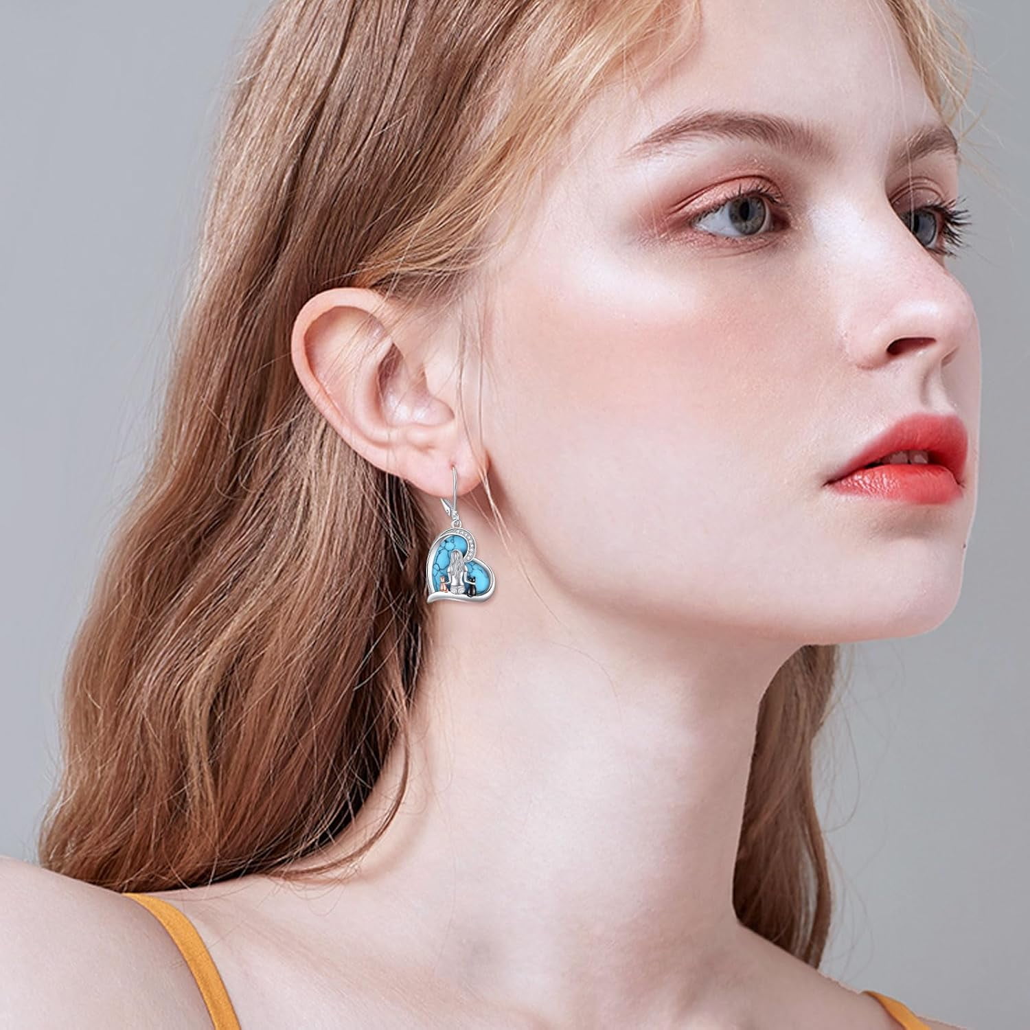 Cat Earrings Sterling Silver Dangle Drop Leverback Earrings Jewelry Gifts for Women