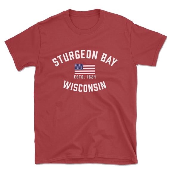 Sturgeon Bay Wisconsin Patriot Men's Cotton T-Shirt