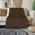 thumbnail image 2 of TEQUAN Double Layer Plush Bed Blanket, Abstract Red Roses Flowers Pattern Cozy Soft Air Conditioner Throw Blankets, 50" x 40", 2 of 7