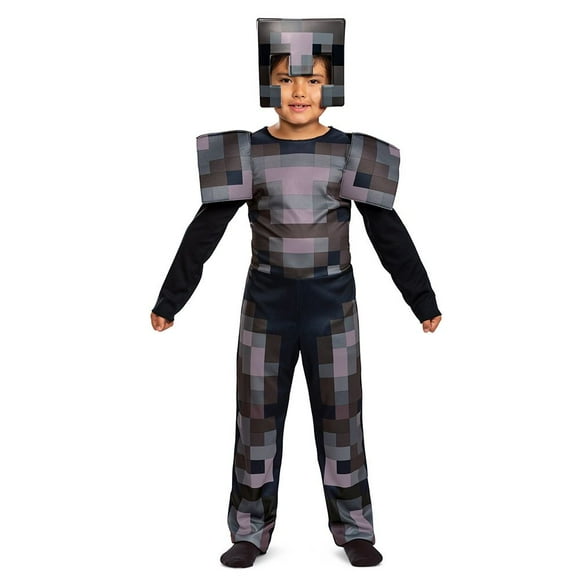 Minecraft Netherite Armor Childrens Unisex Video Game Halloween Costume MED 7-8