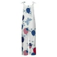 thumbnail image 4 of Dyegold Jumpsuits for Women Casual, Womens Jumpsuit Star Stripes American Flag Summer Wide Leg Overalls Bib Long Pants Sleeveless ​Square Neck ​Rompers, 4 of 5