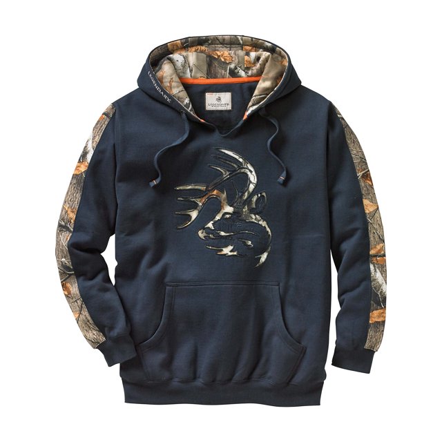 Legendary Whitetails Men's Standard Camo Outfitter Hoodie, Navy, X-Large