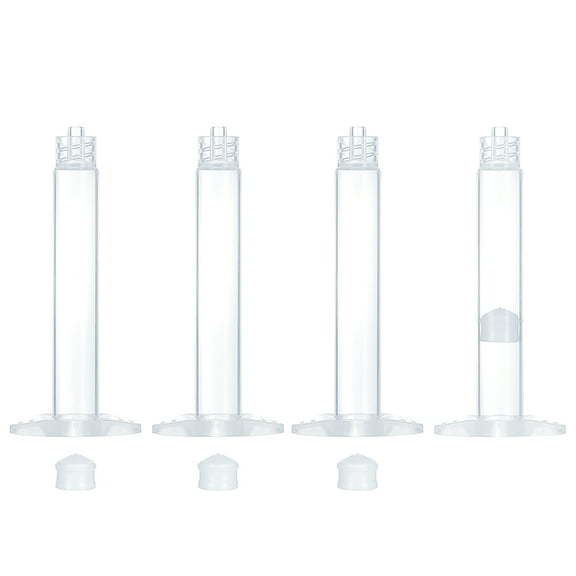 30pcs Plastic Dispensing Syringes with Piston Clear 74x32x14mm Hole: 2mm Piston: 9.5x8mm Capacity: 3ml(0.1 fl. oz)