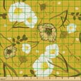 thumbnail image 2 of Ambesonne Tropical Fabric by the Yard Upholstery, White Flowers Vintage Art, 3 Yards, Earth Yellow and Pale Coffee, 2 of 5