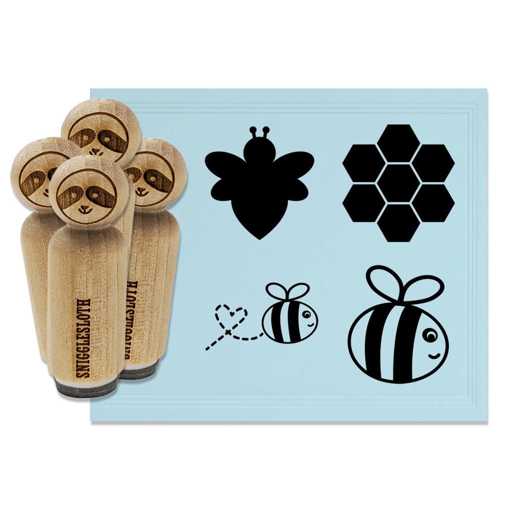 Cute Buzzy Bumble Bee Hive Rubber Stamp Set for Scrapbooking