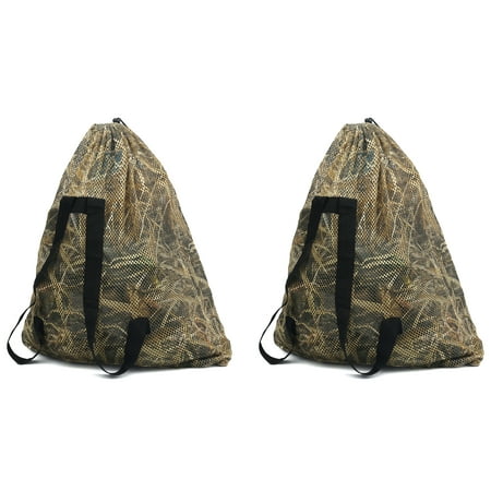AUSCAMOTEK Duck Decoy Bags with Camouflage Blind Mesh Goose Turkey Decoy Backpacks Medium(2 Pack)