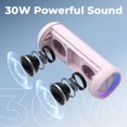 thumbnail image 2 of RIENOK Altavoz Bluetooth portátil 30W Doble emparejamiento Estéreo inalámbrico verdadero Sonido HD IPX7 Impermeable Ducha deportiva al aire libre Altavoz inalámbrico Bluetooth 5.3 para fiesta en casa, 2 of 5
