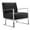 Black (Faux Leather), variant on Pangea Home Dexter Lounge Chair Velvet Navy
