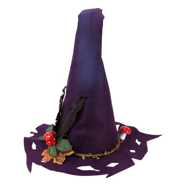 Sombrero De Bruja Plegable De Halloween - Tela No Tejida Morada Con Diseño De Araña, Tamaño Único Para Adultos Y Niños, Accesorio Para Fiestas