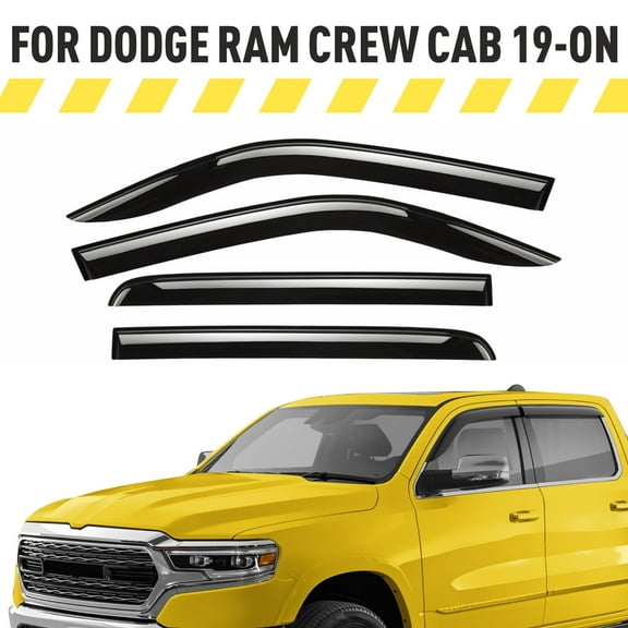 AEROGUYS Tape-On Window Deflectors Extra Durable Window Visors Rain Guards Fit for Dodge Ram 1500 2019-2024 Crew Cab, Sun Visors, Wind Vent Visors, Car Accessories - 4 pcs. AG0717