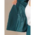 thumbnail image 5 of DARING DIVA Women's 2 Pcs Business Tweed Trim Blazer Skirt Outfit Sets XL Lake Blue, 5 of 5