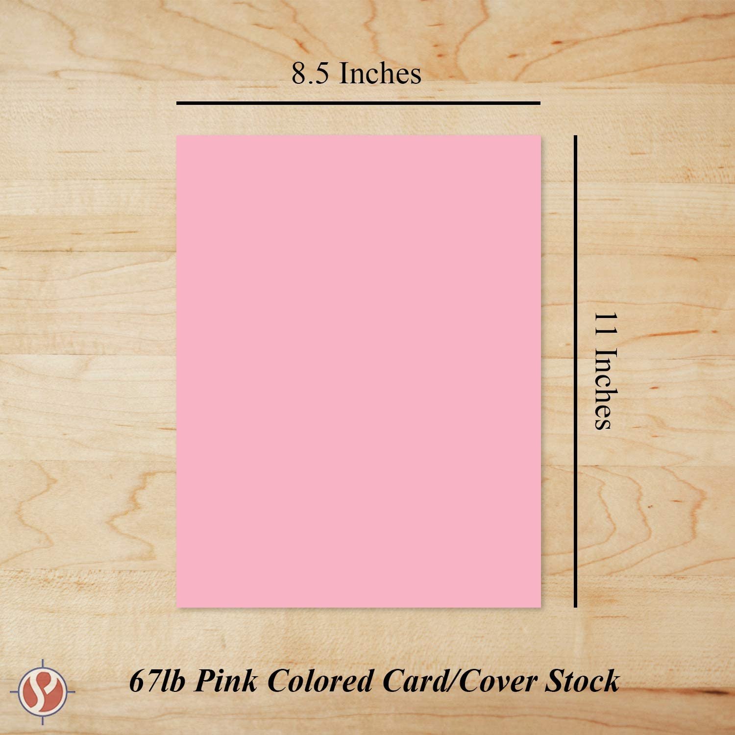 Pink Card Stock Paper - for Stationery Art and Craft, Printing and School Projects | 8.5 x 11 Pastel Colored Medium Weight Cardstock, 67 lb Vellum