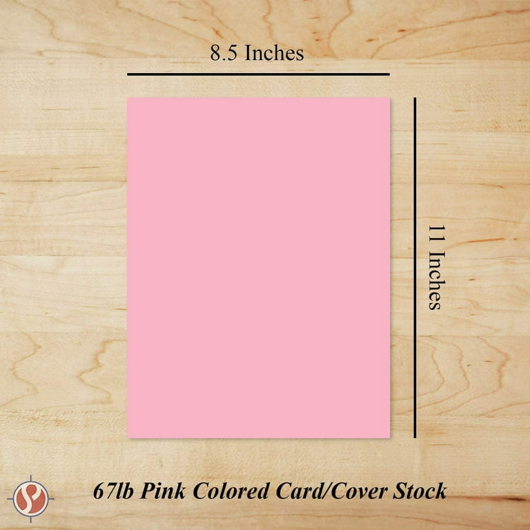 Pink Card Stock Paper - for Stationery Art and Craft, Printing and School Projects | 8.5 x 11 Pastel Colored Medium Weight Cardstock, 67 lb Vellum