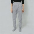 thumbnail image 2 of Fiaer Women Footed Pajama Pants Plus Size Solid Comfy Sleepwear Trousers Drawstring Loose Fit High Waisted Sweatpants for Winter Fall Wear Grey S, 2 of 8